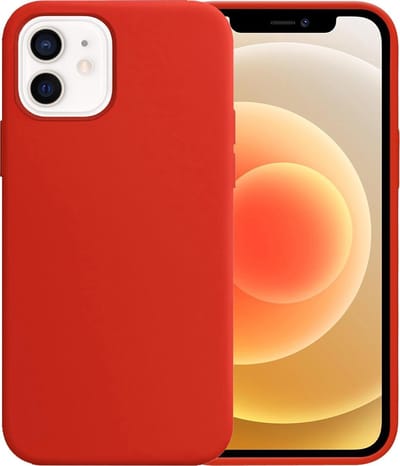 Hoesje - Geschikt voor Apple iPhone 12 - Sterk & Shockproof - Hoes Cover - Siliconen Case - Telefoonhoesjes - Rood
