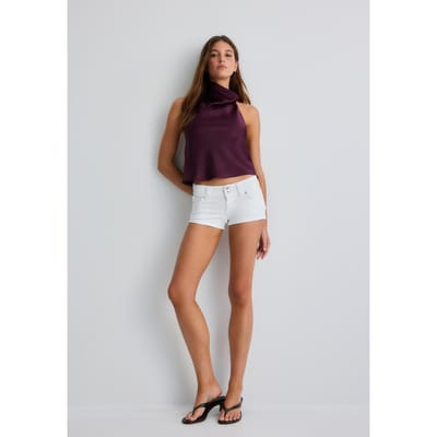 Stradivarius Satijnen haltertop  Purper XS