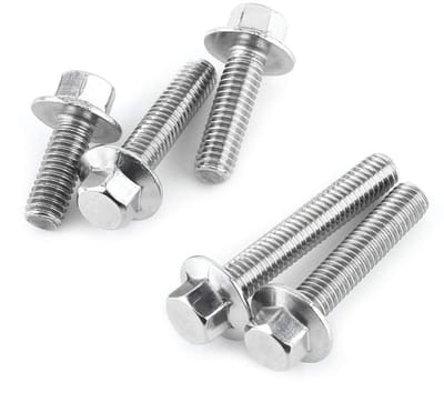 Dailygoods- Flensbout Zeskantschroef 10 Stuks - Roestvrij Staal 304 - M6 - 16mm - Corrosiebestendig - Zilver - Schroef