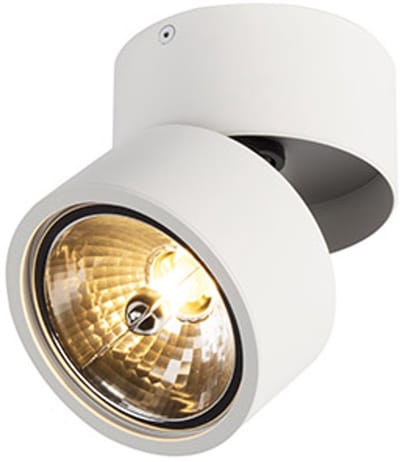 QAZQA go nine - Industriele Plafondspot | Spotje | Opbouwspot - 1 lichts - Ø 120 mm - Wit - Industrieel - Woonkamer | Slaapkamer | Keuken