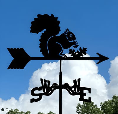 Metalen Windspinner met Dierenmotief - Smeedijzeren Tuin Decoratie voor Buiten - Ornament voor Daktuinen & Binnenplaatsen-Eekhoorn-Belle‘s product-Belle's product
