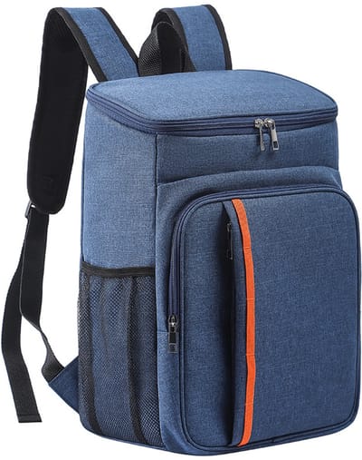 23L geïsoleerde koeltasrugzak, picknicktas, draagbare geïsoleerde koeltas voor mannen en vrouwen, ideaal voor lunch, strand, kamperen, barbecue, werk, school en picknicks,Marineblauw