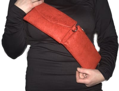 Oi rood gemêleerd Schoudertasje / damestas zacht leder / rode crossbody bag / tasje om schuin te dragen / 2-manieren tasje soft leder / rood leer / 472Red
