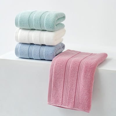 Serviette Épaisse pour Visage d'Adulte Couleur Unie Velours Long Peigné Doux Absorbante et Douce pour la Peau Usage Domestique 35*75cm