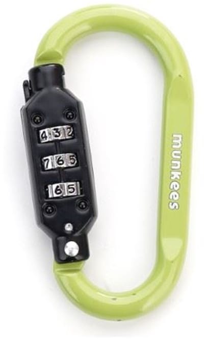 Combination Lock D-Shape Carabine Black/Green