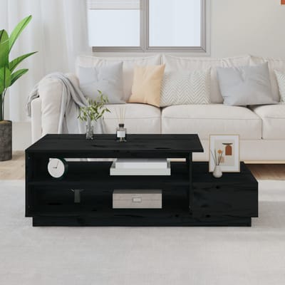 vidaXL - Salontafel - 120x50x40,5 - cm - massief - grenenhout - zwart