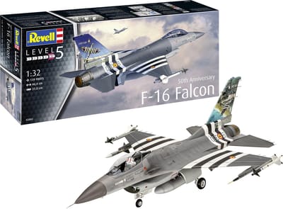 Revell Modelbouwpakket Militaire voertuigen - 03802 50th Anniversary F-16 Falcon Plastic - 1:32 - Modelbouw