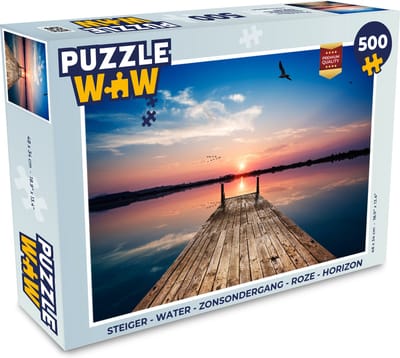 Puzzel Steiger - Water - Zonsondergang - Roze - Horizon - Legpuzzel - Puzzel 1000 stukjes volwassenen