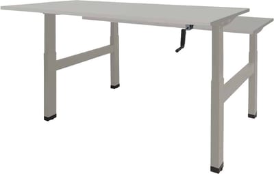 Dextro zit/sta hoogte slinger verstelbare Duo werkplek, bladmaat 2 x 180 x 80 cm., frame kleur zwart RAL 9005 blad 25 mm. melamine Honey Castello