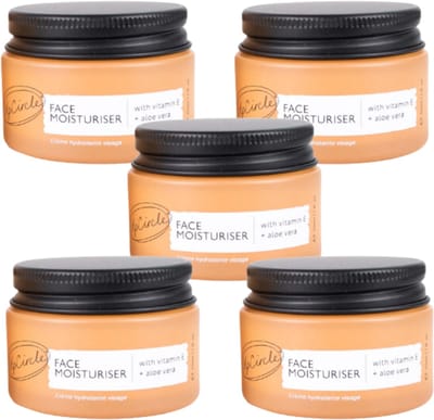 UpCircle - 99% Natuurlijk Moisturizer - Vegan - Voor Alle Huidtypes - Met Arganpoeder, Aloe Vera en Cacaoboter - 5 x 30 ml