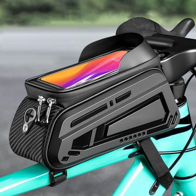 Fiets frametas - Stuurtas Bovenbuis - Fietstochten Organiseren - Waterdicht TPU Touchscreen - 3 Liter Capaciteit - Zwart