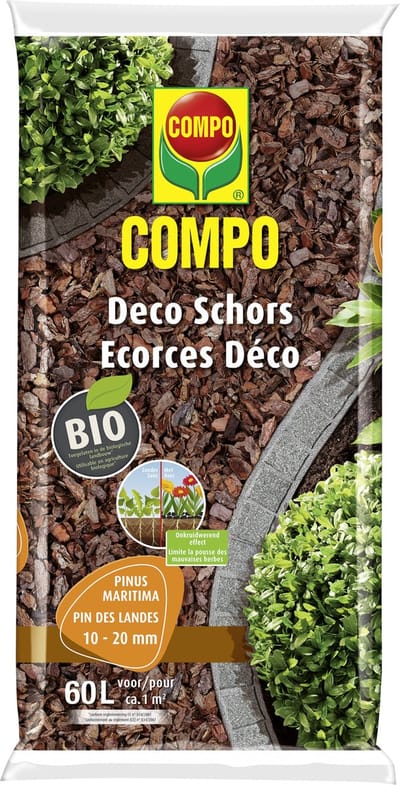 COMPO Deco Schors - kwalitatieve bodembedekker voor paden en speelruimten - voorkomt onkruid - kaliber 10-20 mm - zak 60L