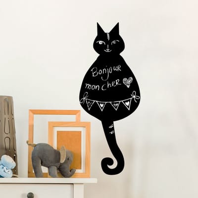 Schoolbordsticker - uitwisbare zelfklevende muurstickers - DE KAT - 105x40cm