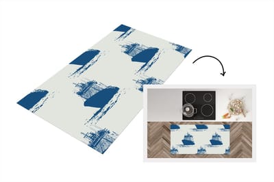 Keukenloper - Loper keuken - Patronen - Water - Boot - 120x60 cm - Keukenloper vinyl