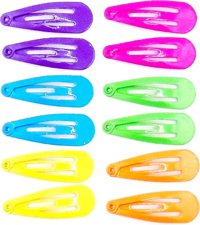 Klik-klak haarspeldjes roze-geel-oranje-groen-blauw-paars klein