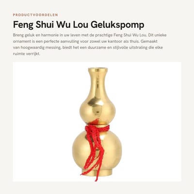 Dailygoods- Wu Lou Veel Geluk - Messing Pompoen - Decoratie Kantoor/Thuis - Hangende Ornamenten - Feng Shui - Hoogwaardig Materiaal