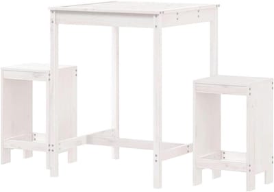 Tuinbarset Grenenhout - Balkonset Barmeubel - Genieten Buiten - Minimalistisch Design - 825 x 825 x 110 cm - Wit