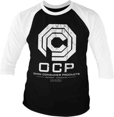 Robocop Raglan top -S- Omni Consumer Products Zwart/Wit