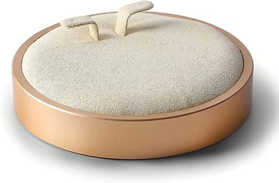 Sieraden Display - Oorbel Houder - Sieraden Presenteren - Stabiele Metalen Basis - 10 cm Diameter - Beige