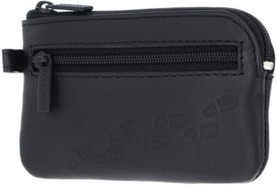 oxmox Leren sleutelgeval Leather Keyholder Footsteps 2.0 Embossed Black zwart