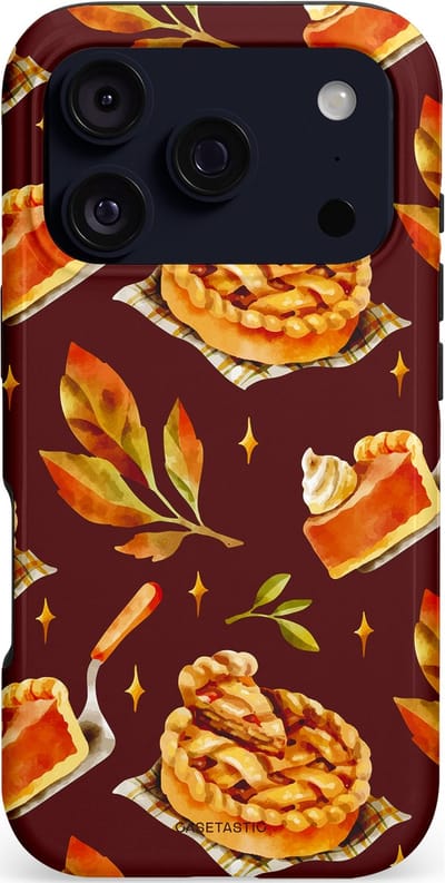 Casetastic hoesje geschikt voor Apple iPhone 17 Pro - MagSafe - Dubbellaagse bescherming - Karamel Appel Ontwerp - Fashion Case - Bruin Bordeaux Goud Oranje