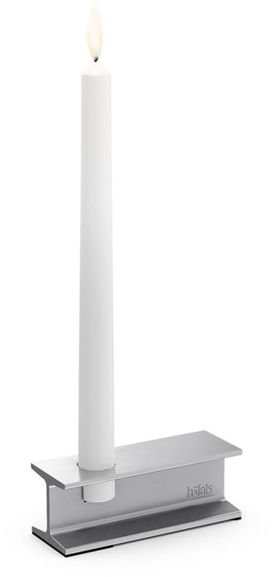 höfats HENRY METAL Kandelaar I zilver Design kandelaar voor staafkaarsen, moderne kandelaar in industriële staalbalkstijl