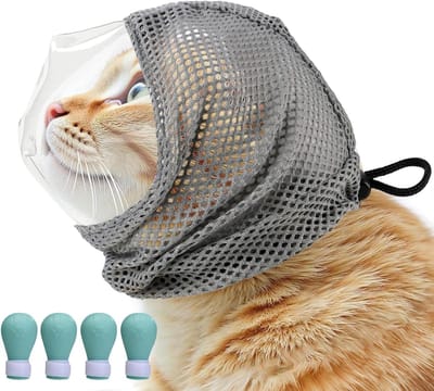 Katten muilkorf - Kattenmasker - Veilige verzorging - Transparant ontwerp - 4 stuks - Groen