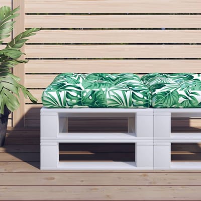 vidaXL - Palletkussen - 58x58x10 - cm - cm - stof - bladpatroon