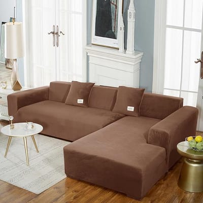 Hoge kwaliteit fluwelen bankhoes L-vormige bank stoelhoezen voor woonkamer hoes voor hoekbank elastische bank hoes wasbaar 2seater 140-185cm
