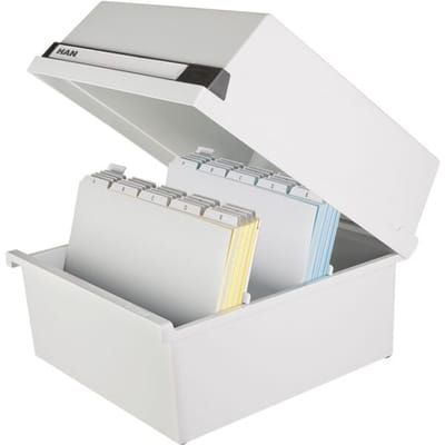 HAN - Kartei - für A4 - Kapazität: 1300 Karten 954-11 Kaartenbak Lichtgrijs Aantal kaarten (max.): 1.300 kaarten DIN A4 liggend