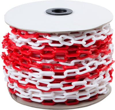 Rubbermagazijn - Afzetketting - rood/wit - 8mm - Signaalketting - Lengte 50 meter