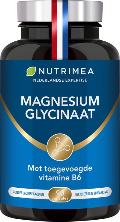 Nutrimea - Magnesium Bisglycinaat - Vitamine B6 - Slaap Stress Vermoeidheid - 90 vegacaps