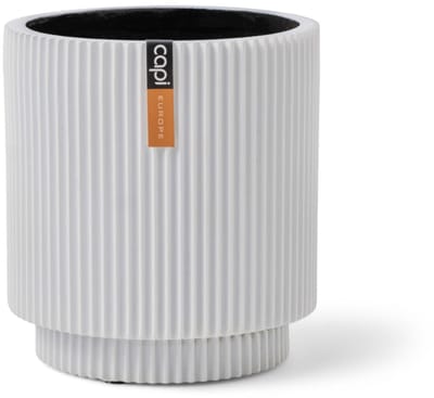 Capi Europe - Vaas cilinder Groove Colours - 11x12 - Wit - Opening Ø - Bloempot voor binnen - 5 jaar garantie - BGVWE312