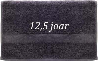 Handdoek - 12,5 jaar - 100x50cm - Grijs