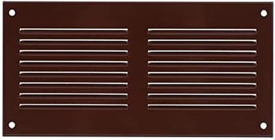 Ventilatierooster Metaal - Kanaalafdekking Plat - Ventilatie Afdekken - Inclusief Vliegengaas - 200x100 mm - Bruin