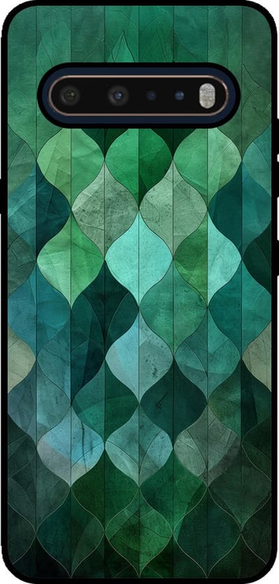 Smartphonica Telefoonhoesje Geschikt voor LG V60 met groene bladeren opdruk - TPU backcover case green leaf design - Groen geschikt voor LG V60