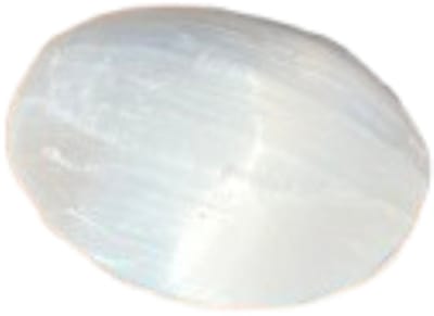 Seleniet edelsteen Ovaal - 4 x 3 x 1.5 cm - handsteen - meditatie aura reiniger voor meer energie