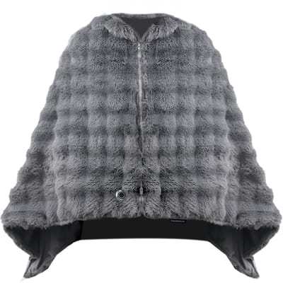 Draadloze Poncho met 3 wamte standen - Omslagdoek - Elektrische deken - Warmtekussen - Antraciet - STAUS&BACH Solace