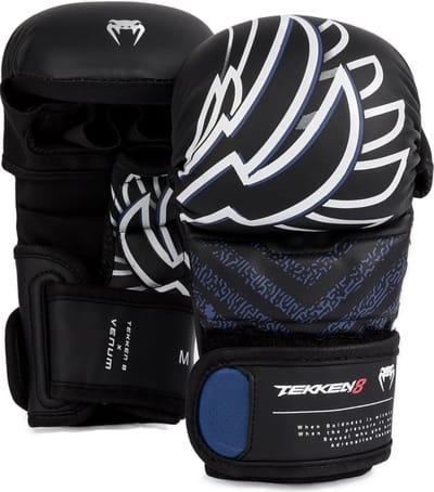 Venum x TEKKEN 8 Jin Kazama MMA Sparring Handschoenen Blauw Zwart Wit - S