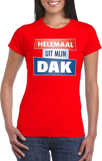 Rood Helemaal uit mijn dak t-shirt voor dames - Party t-shirts S