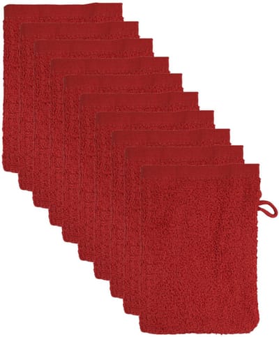 The One Voordeelpakket Washandjes Burgundy - 10 stuks