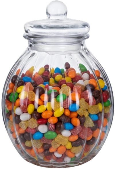 Alessandro luxe voorraadpot - snoeppot - glas - met deksel - 6 liter - koekjes - snoepjes - 22 x 31 cm