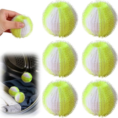 Herbruikbare Wasmachineballen voor Huisdieren, 6 Stuks, Haarverwijderaar voor Kleding en Textiel, Groene Ribbels