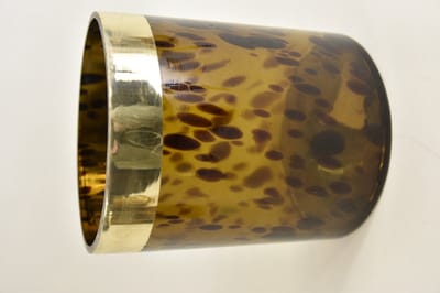 Sfeerlichten - Pc. 1 Glass Vase W/band "leopard" Brown Ø 15x17 Cm