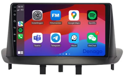 CarPlay autoradio geschikt voor Renault Mégane III (2008 t/m 2016) | 9 inch | Android 13 | Draadloos Apple CarPlay & Android Auto | 2GB + 32GB | QuadCore processor | Denago DNG-A176 | 2025 model | 2008 2009 2010 2011 2012 2013 2014 2015 2016 | Blueto