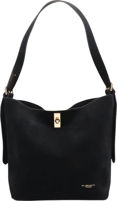 Flora&Co - Handtas - tas in tas - Suede look - zwart