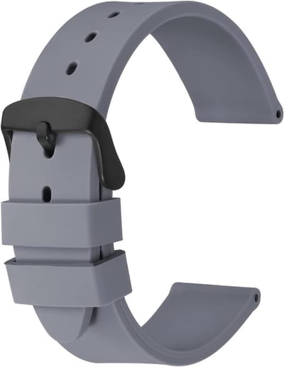 Zachte rubberen horlogebanden met zwarte roestvrijstalen gesp, vervangbare bandjes 18mm 20mm 22mm 24mm voor comfort en stijl