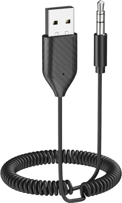 SnelShoppen - Bluetooth Aux Adapter voor Auto - USB Bluetooth 5.2 Ontvanger - 3.5mm Bluetooth Adapter met Microfoon voor Muziekstreaming en Handsfree
