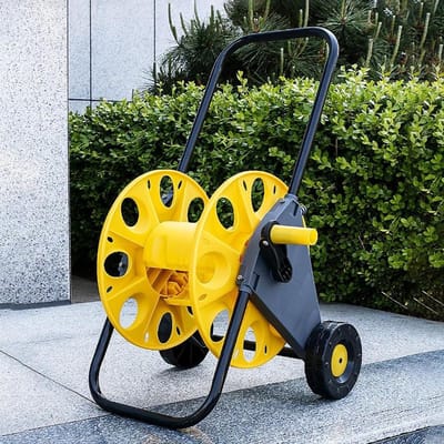 Slanghaspelwagen - Slanghouder - Tuinieren Slangen - Grote Capaciteit - 50 Meter - Zwart Geel