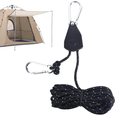 Spanbanden Set - Touwen Ratels - Zaken Zekeren - Dubbele Sleuven - 400cm Lengte - Zwart